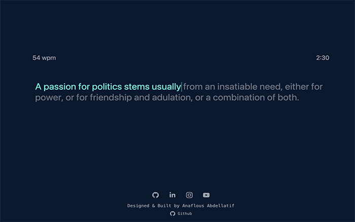 Typing Speed Test for student